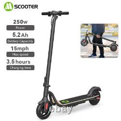 Electric Scooter Adult 250W 5.2AH Long Range Foldable 15mph Commuter E-Scooter
