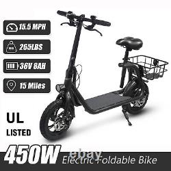 Electric Scooter Adult with Seat Folding Off Road E-Scooter Commuter WithLED Light