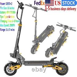 Electric Scooter Dual SUSPENSION & BRAKES 37MPH 10'' Folding For Adult E-Scooter