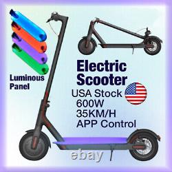 Electric Scooter Portable 600W 35KM/H Adult Foldable Travel E Bike Glowing Deck