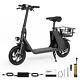 Electric Scooter For Adults Foldable Scooter With Seat & Carry Basket E Mopeds