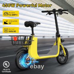 Electric Scooter with Seat for Adults 12.5 20 Miles Folding Commuter E scooter