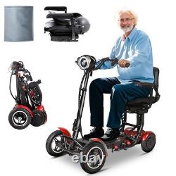 Foldable 4 Wheel Mobility Scooter Folding Drive Device for Seniors Adults 500W