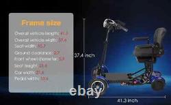 Foldable 4 Wheel Mobility Scooter Folding Drive Device for Seniors Adults 500W