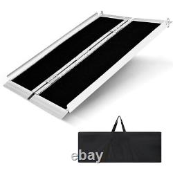 Folding Aluminum Wheelchair Ramp Portable Handicap Mobility Scooter Carrier New