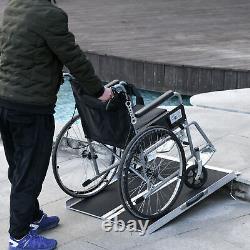 Folding Aluminum Wheelchair Ramp Portable Mobility Scooter Carrier, 600lbs