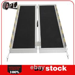 Folding Wheelchair Scooter Mobility Ramp Portable 600 Lbs Non-Slip 4ft Aluminum