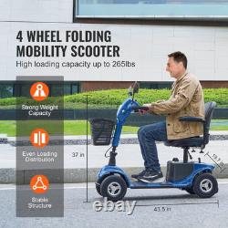 Heavy-Duty 4 Wheel Mobility Scooter for Seniors 12 Mile Long Range 265LBS