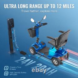 Heavy-Duty 4 Wheel Mobility Scooter for Seniors 12 Mile Long Range 265LBS