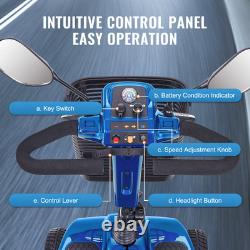 Heavy-Duty 4 Wheel Mobility Scooter for Seniors 12 Mile Long Range 265LBS