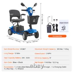 Heavy-Duty 4 Wheel Mobility Scooter for Seniors 12 Mile Long Range 265LBS