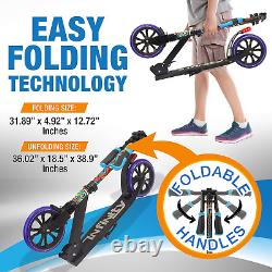 Kick Scooter Adult Teenagers Kids- 2 Wheel Kids Scooter with Adjustable T-Bar Ha