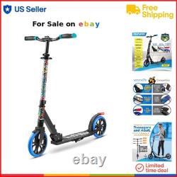 Kick Scooter Alloy 8 Inch Wheels Adjustable T-Bar Foldable Portable Kids Teens