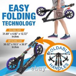 Kick Scooter Alloy 8 Inch Wheels Adjustable T-Bar Foldable Portable Kids Teens