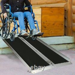 LONABR 4FT Folding Wheelchair Ramp Aluminum Mobility Scooter Non-Slip Portable