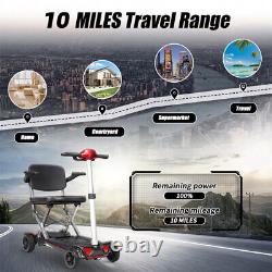 Lightweight Travel Mobility Scooter Foldable 4 Wheels 9.32miles 275 lb Capatity