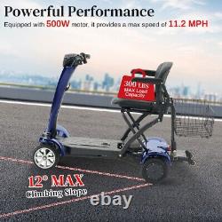 Outdoor Folding Portable 4-Wheel Electric Mobility Scooter for Holiday Travel