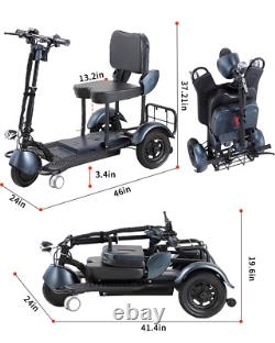 Portable 3-Wheel Folding Electric Mobility Scooter Dbl Motor Lightweight Scooter