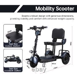 Portable 3-Wheel Folding Electric Mobility Scooter Dbl Motor Lightweight Scooter