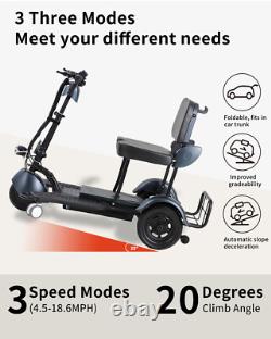 Portable 3-Wheel Folding Electric Mobility Scooter Dbl Motor Lightweight Scooter