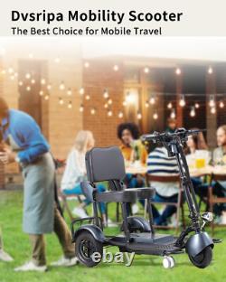 Portable 3-Wheel Folding Electric Mobility Scooter Dbl Motor Lightweight Scooter