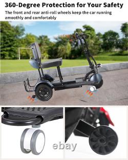 Portable 3-Wheel Folding Electric Mobility Scooter Dbl Motor Lightweight Scooter