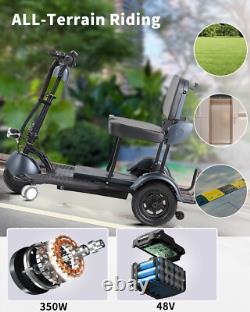 Portable 3-Wheel Folding Electric Mobility Scooter Dbl Motor Lightweight Scooter