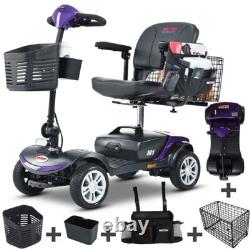 Portable 4-Wheel Folding Electric Powered Mobility Scooters for Seniors Adults
