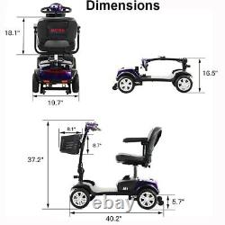 Portable 4-Wheel Folding Electric Powered Mobility Scooters for Seniors Adults