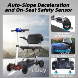 Portable 4 Wheel Lightweight Electric Scooter Manual Folding Mobility Scooter
