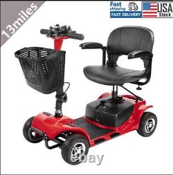 Portable 4-Wheel Mobility Scooter 13 Mile Range 330LBS &Anti-Rollover Tilt Wheel