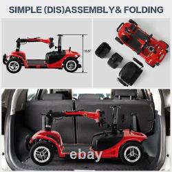 Portable 4-Wheel Mobility Scooter 13 Mile Range 330LBS &Anti-Rollover Tilt Wheel
