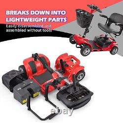 Portable 4-Wheel Mobility Scooter 13 Mile Range 330LBS &Anti-Rollover Tilt Wheel