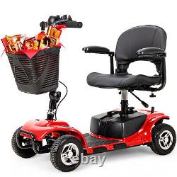 Portable 4-Wheel Mobility Scooter 13 Mile Range 330LBS &Anti-Rollover Tilt Wheel