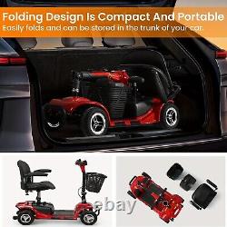 Portable 4-Wheel Mobility Scooter 13 Mile Range 330LBS &Anti-Rollover Tilt Wheel