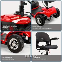 Portable 4-Wheel Mobility Scooter 13 Mile Range 330LBS &Anti-Rollover Tilt Wheel