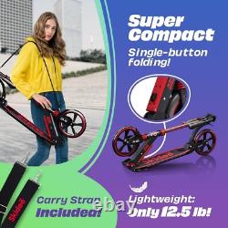 Portable Adjustable Height Scooter with Large 9-Inch Wheels Perfect Gift Idea