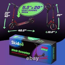 Portable Adjustable Height Scooter with Large 9-Inch Wheels Perfect Gift Idea
