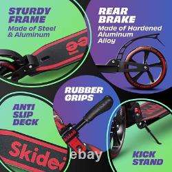 Portable Adjustable Height Scooter with Large 9-Inch Wheels Perfect Gift Idea