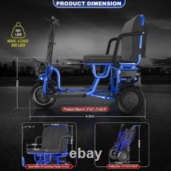 Portable Double Motor 700W 3-Wheels Folding Electric Power Mobility Scooter