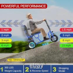 Portable Double Motor 700W 3-Wheels Folding Electric Power Mobility Scooter