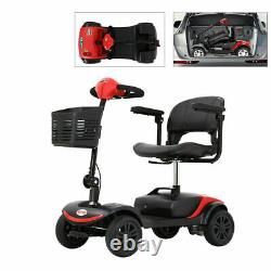 Portable Folding Mobility Scooter Compact 4 Wheel Elderly Travel WheelChair Red