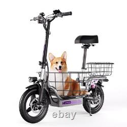 Portable Pet Seat Folding Electric Scooter Adult Outdoor Shopping Cart Basket