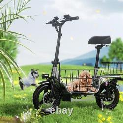 Portable Pet Seat Folding Electric Scooter Adult Outdoor Shopping Cart Basket