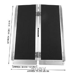 SilverAluminum Multi-Folding Wheelchair Scooter Mobility Ramp Portable 595.2lb