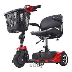 VEVOR 3-Wheel Folding Mobility Scooter for Seniors 12 Mile Range 265LBS Capacity