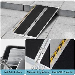 Wheelchair Ramp 5 Foot Aluminum Folding Mobility Scooter Portable Non-Slip