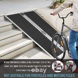 Wheelchair Ramp 5 Foot Aluminum Folding Mobility Scooter Portable Non-Slip