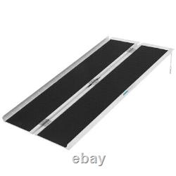 Wheelchair Ramp 5 Foot Aluminum Folding Mobility Scooter Portable Non-Slip