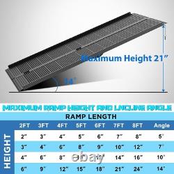 Wheelchair Ramp 7 Foot Aluminum Folding Mobility Scooter Portable Non-Slip